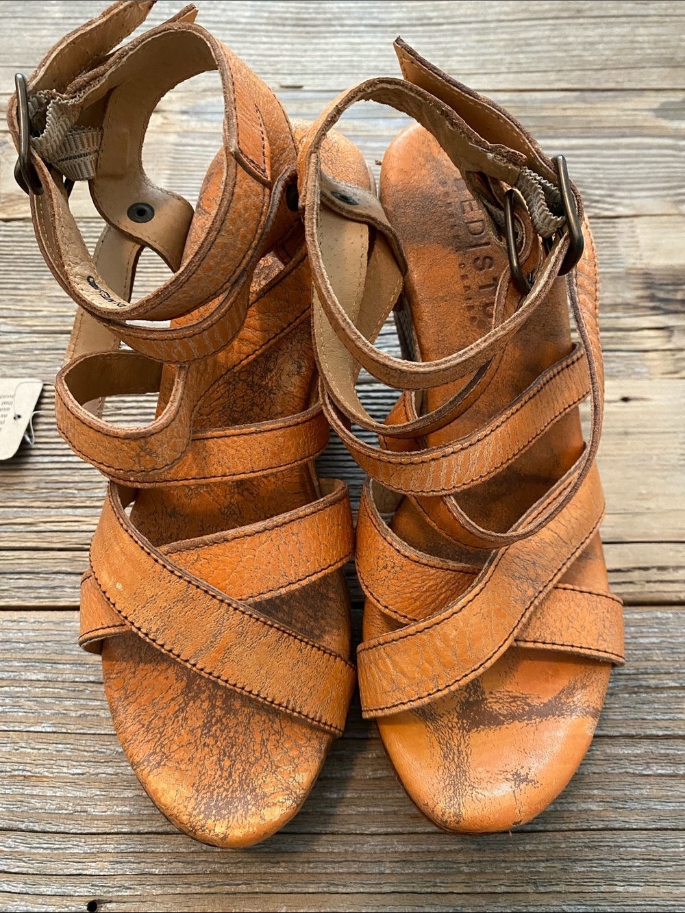 Bed Stu Cobbler Series Juliana Wedge Sandals Size 7 NWT